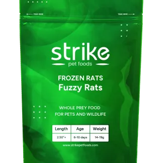 Green bag of Strike Fuzzy Frozen Rats