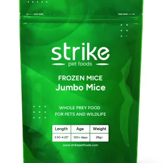 Green bag of Strike Jumbo Frozen Feeder Mice