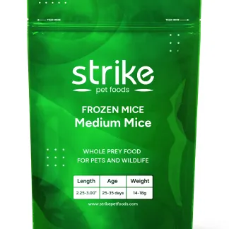 Green bag of Strike Medium Frozen Feeder Mice